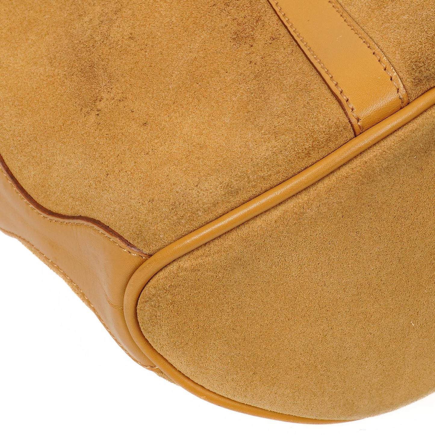 Gucci Brown Suede and Leather Bamboo Top Handle