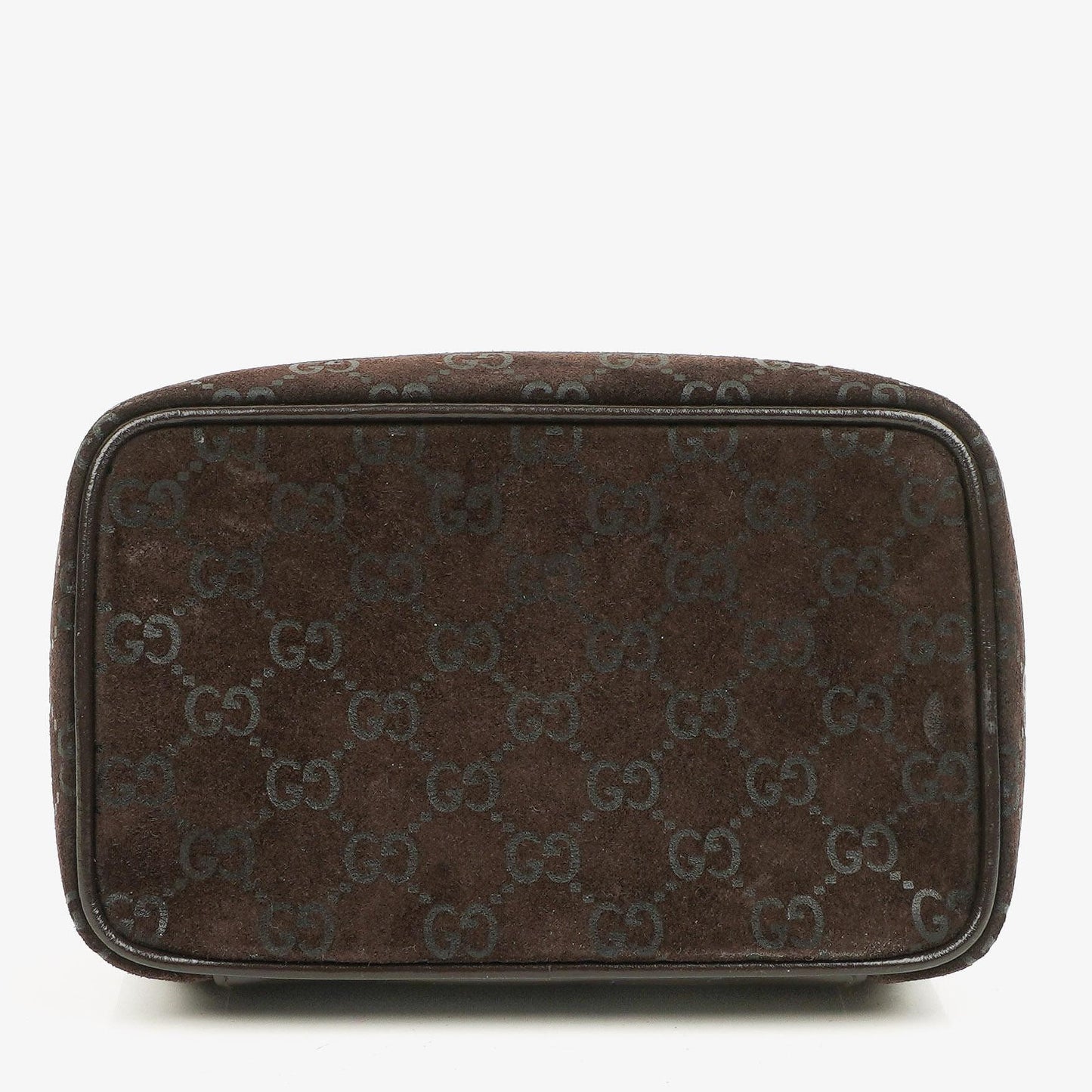 Gucci Brown Suede GG Vanity Bag