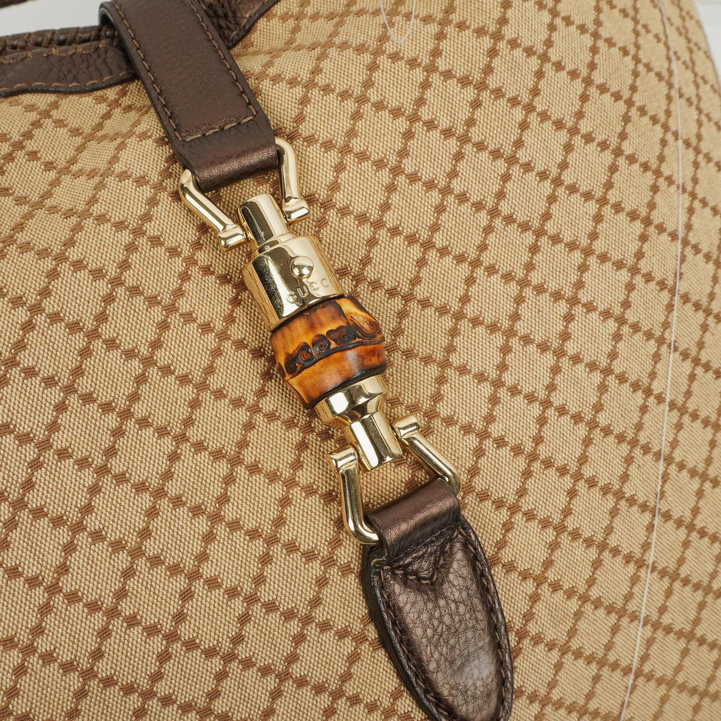 Gucci Brown/Light Beige Diamante Large New Jackie Hobo Bag