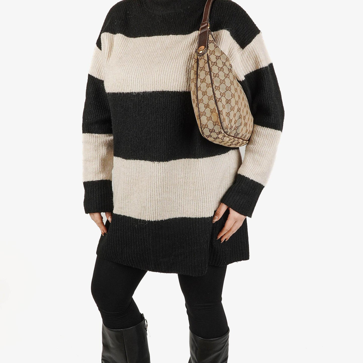 Gucci Charmy Beige GG Canvas Hobo Bag