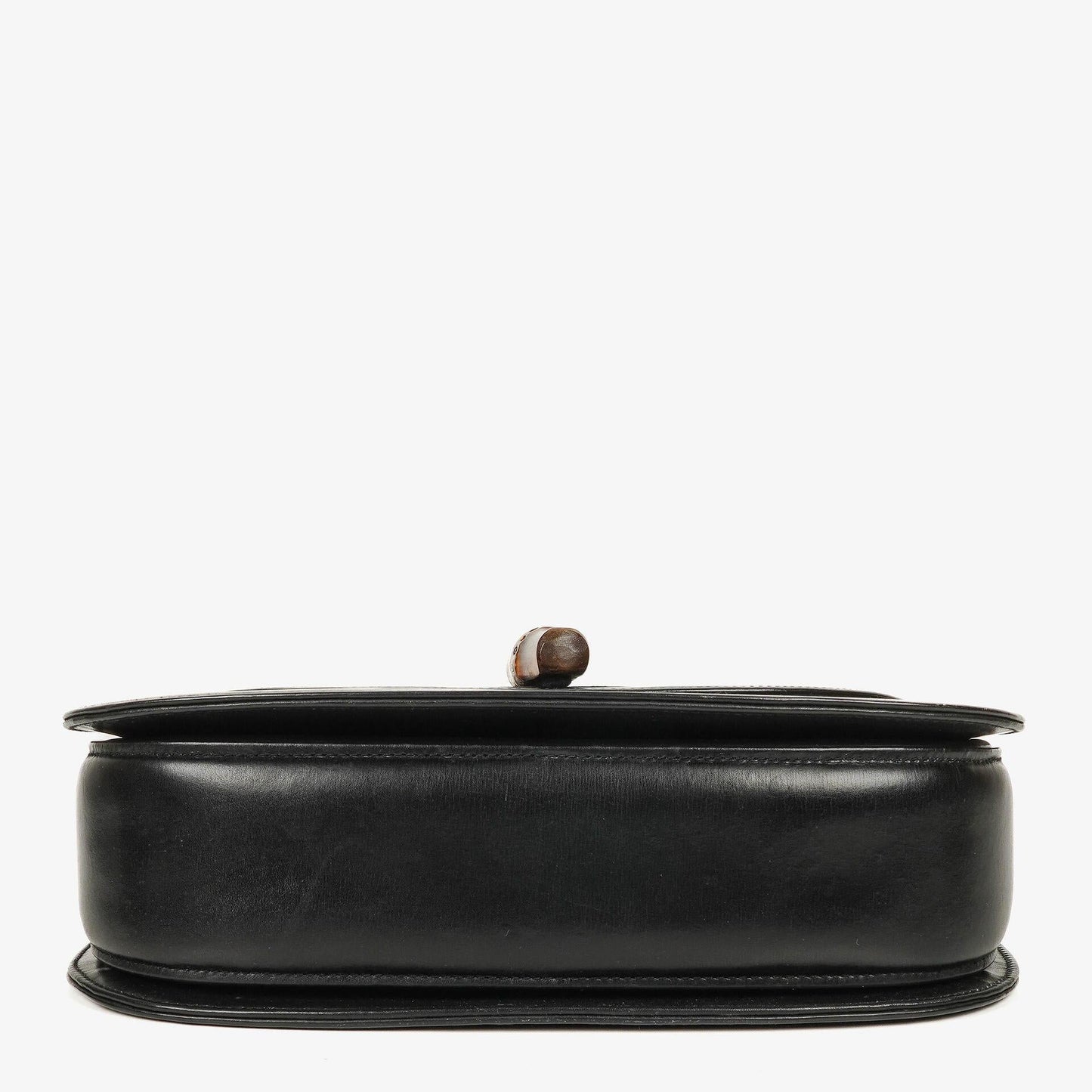 Gucci Convertible Bamboo Top Handle Black Leather Bag