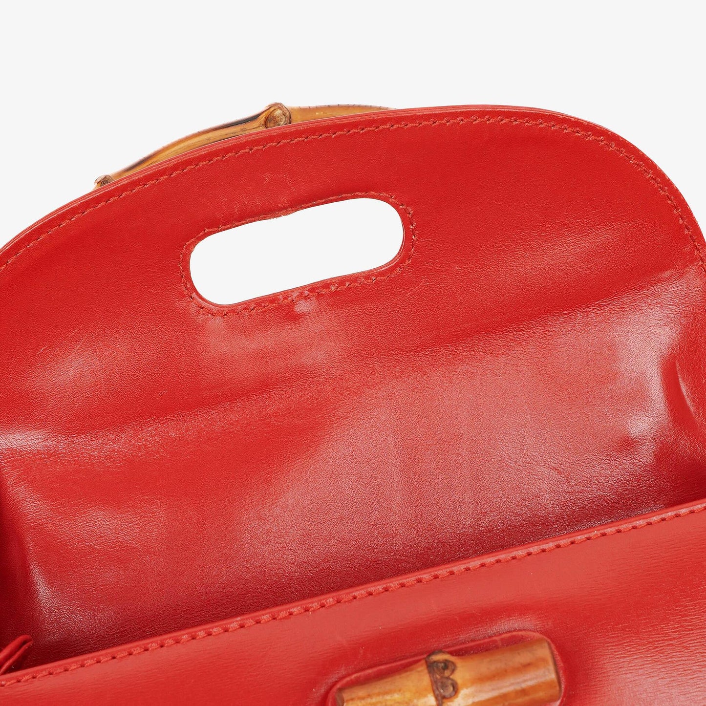 Gucci Convertible Bamboo Top Handle Red Leather Bag