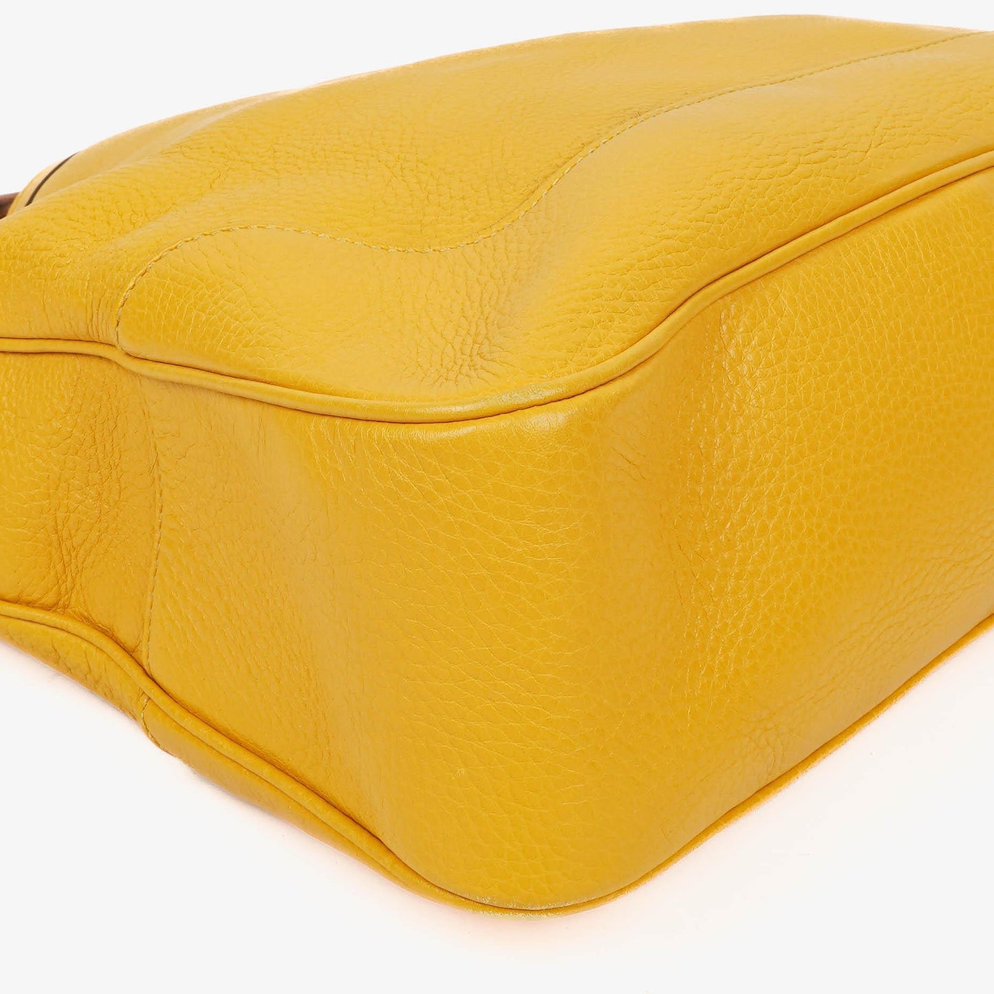 Gucci Diana Bamboo Handle Yellow Pebbled Leather Shoulder Bag