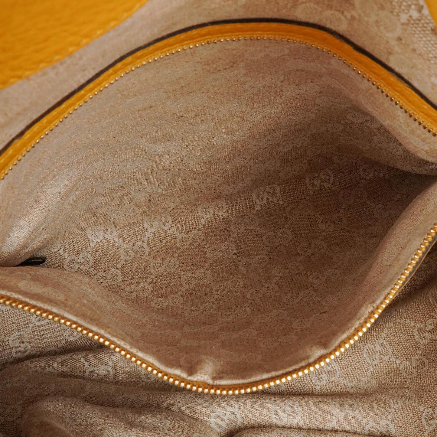 Gucci Diana Bamboo Handle Yellow Pebbled Leather Shoulder Bag