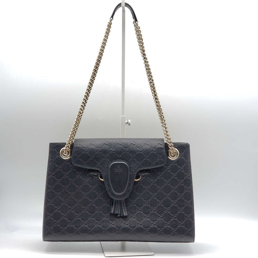 Gucci Guccissima Black Shoulder Bag Style 1