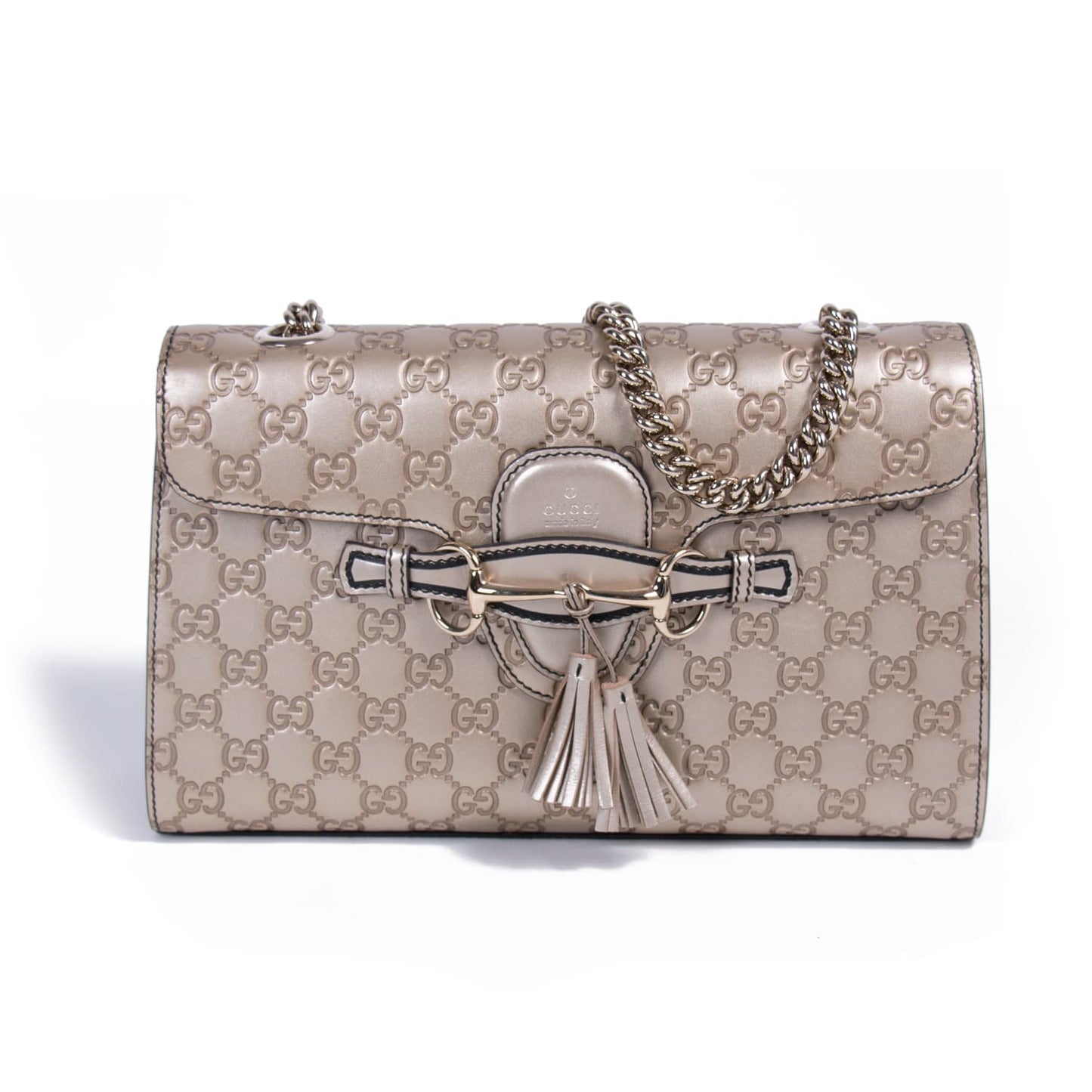 Gucci Leather Metallic Shoulder Bag Style 1