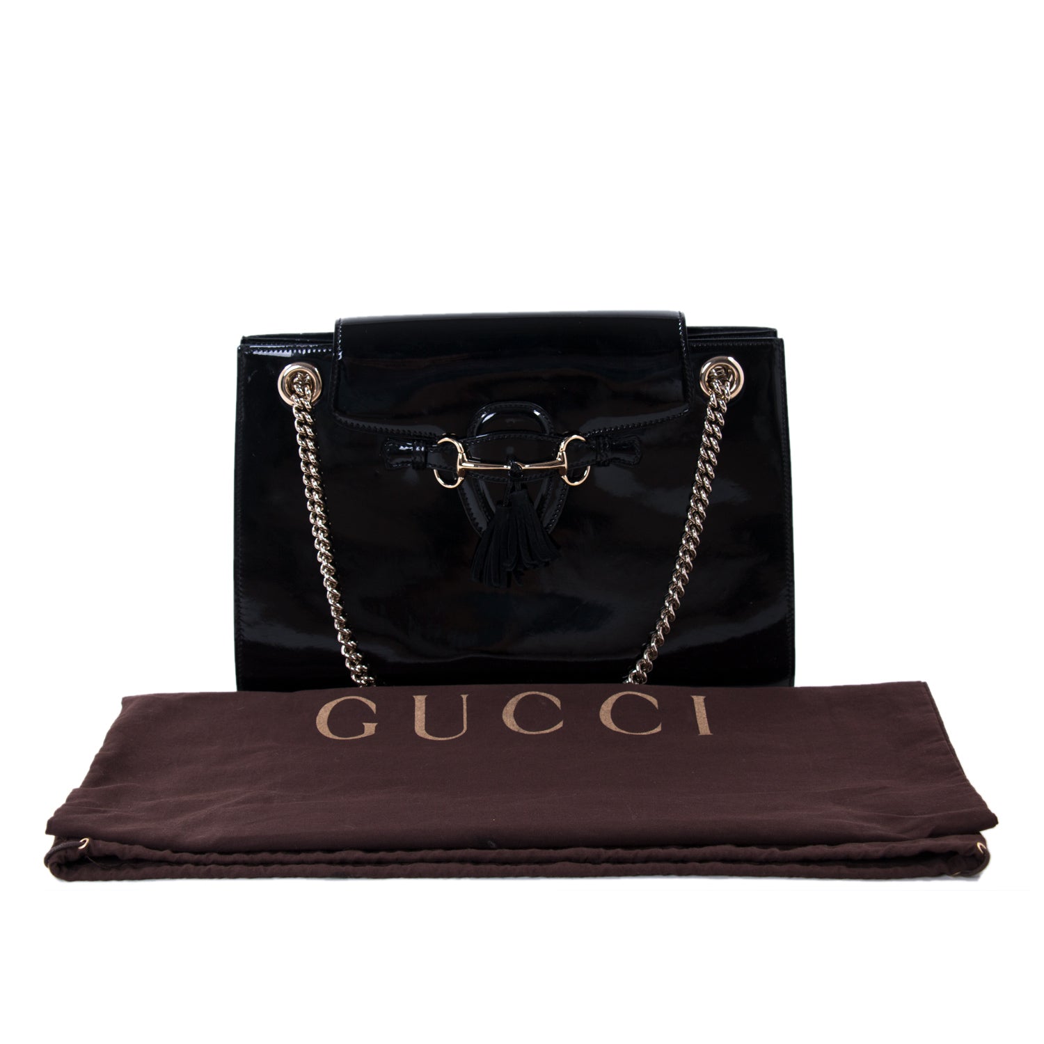 Gucci Leather Patent Leather Shoulder Bag Style 1