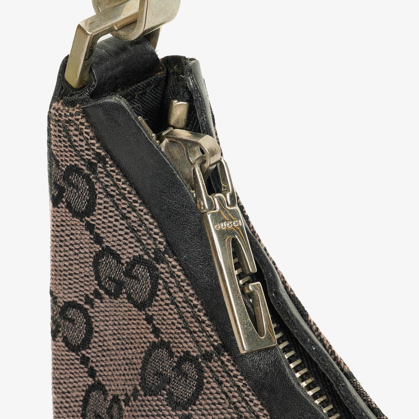 Gucci GG Canvas And Leather Shoulder Hobo Bag