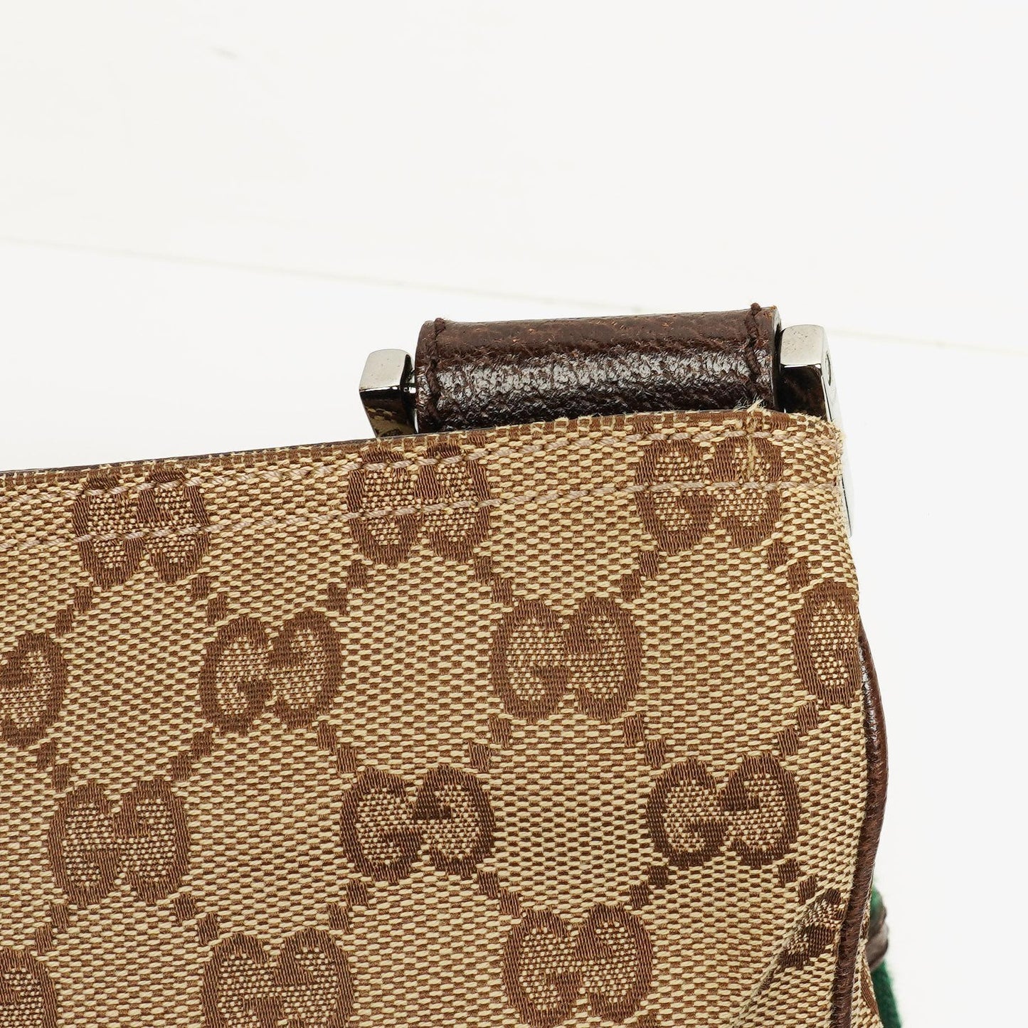 Gucci GG Canvas Double Pocket Web Messenger Bag
