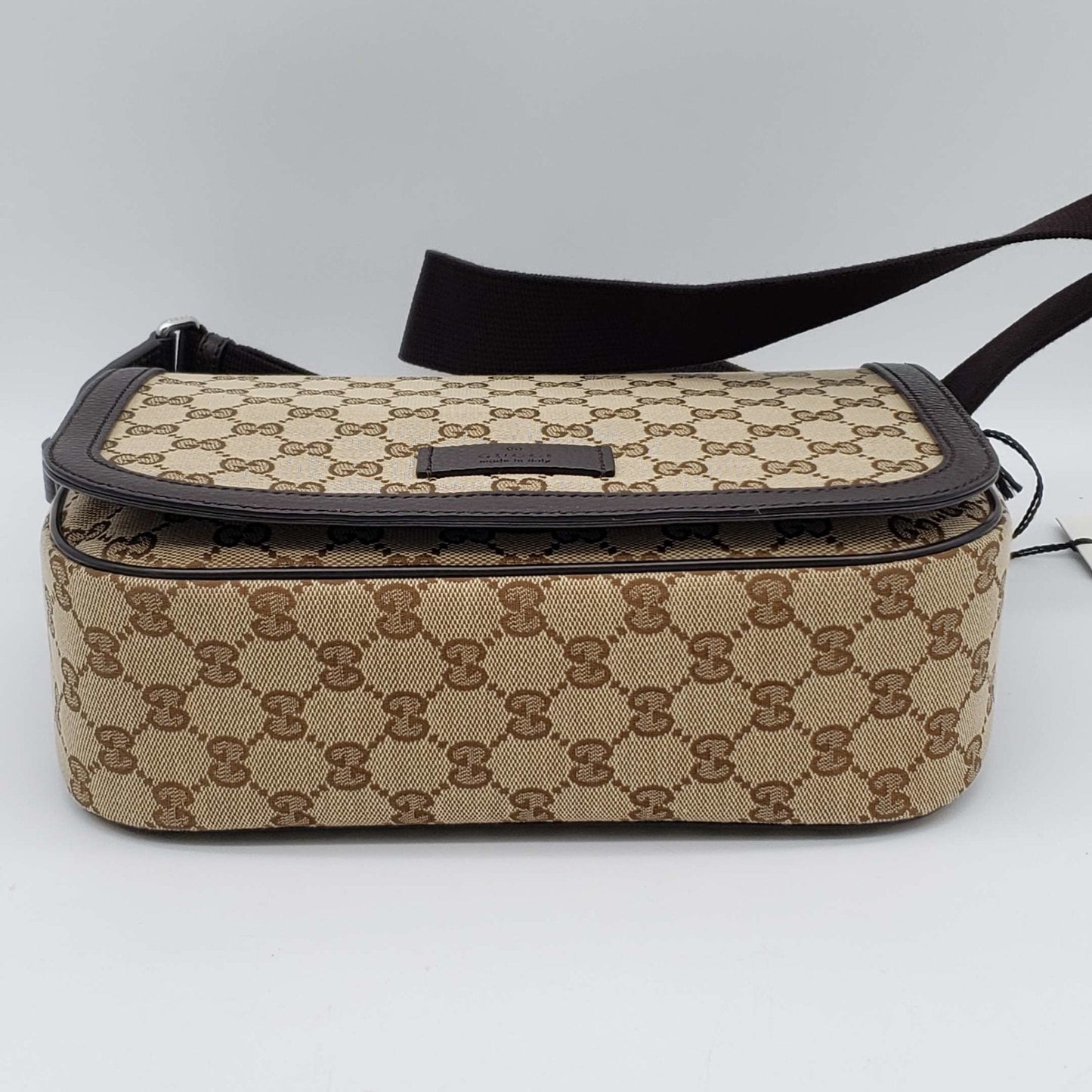 Gucci Brown Leather Canvas Crossbody Style 1