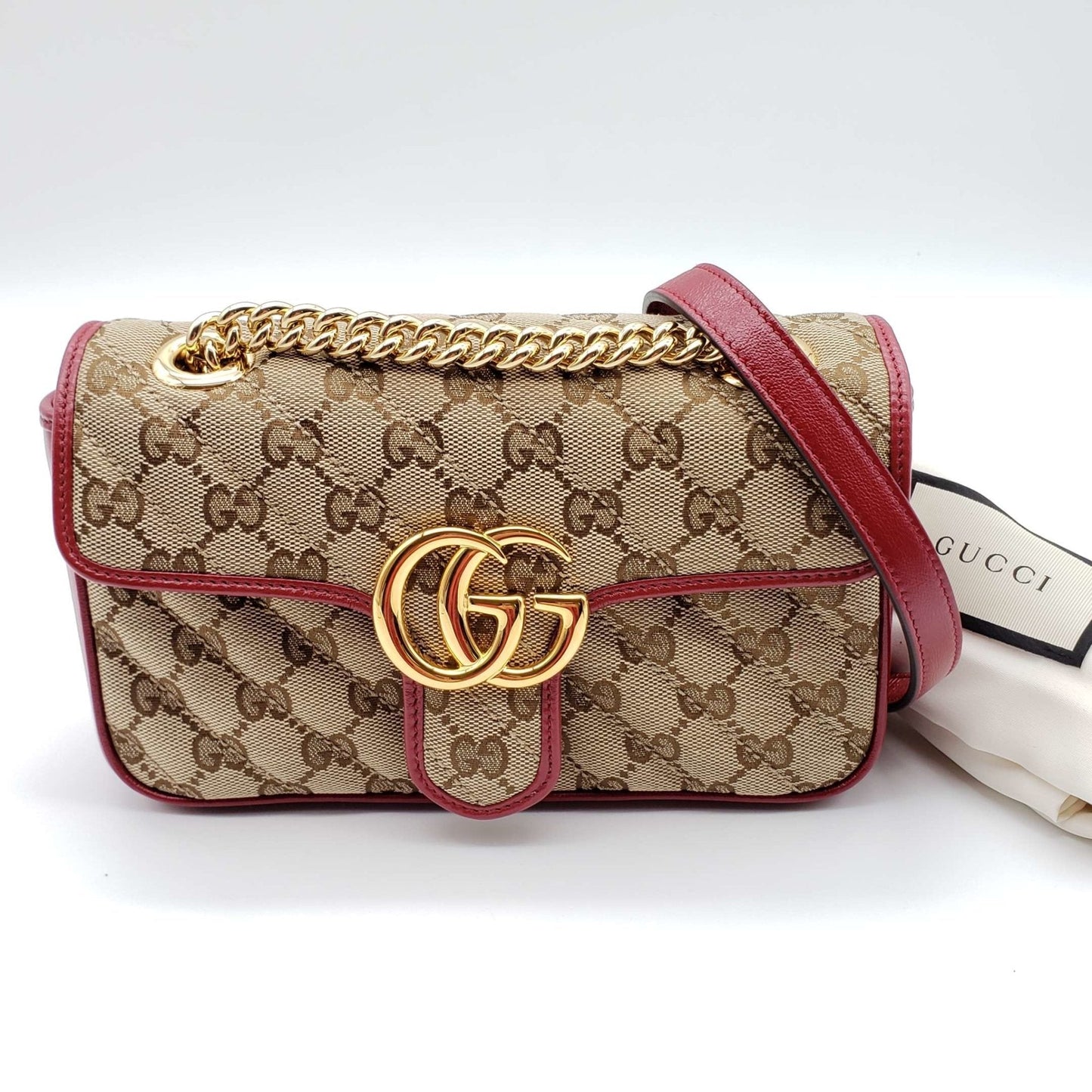 Gucci GG Marmont Leather Canvas Shoulder Bag Style 1
