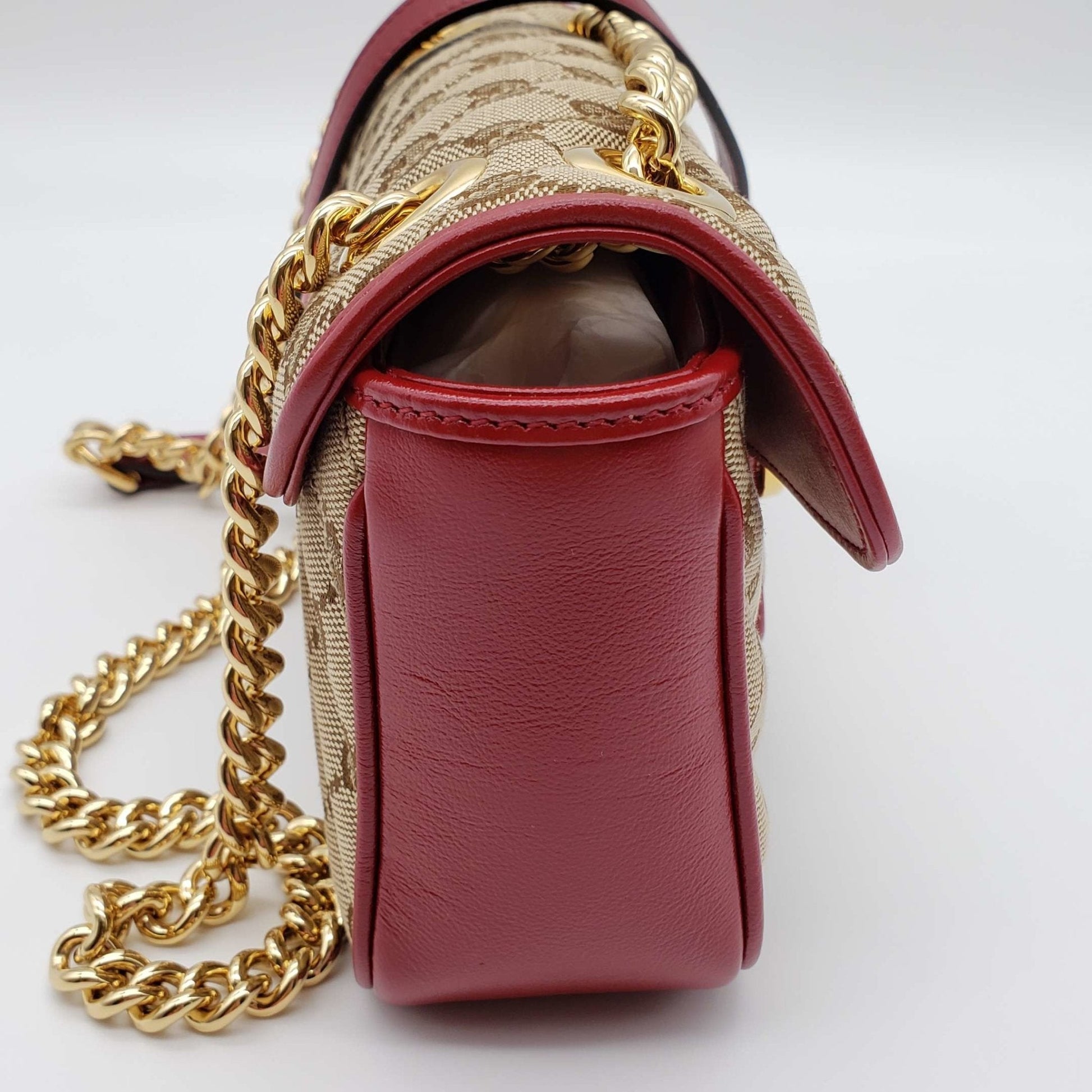 Gucci GG Marmont Leather Canvas Shoulder Bag Style 1