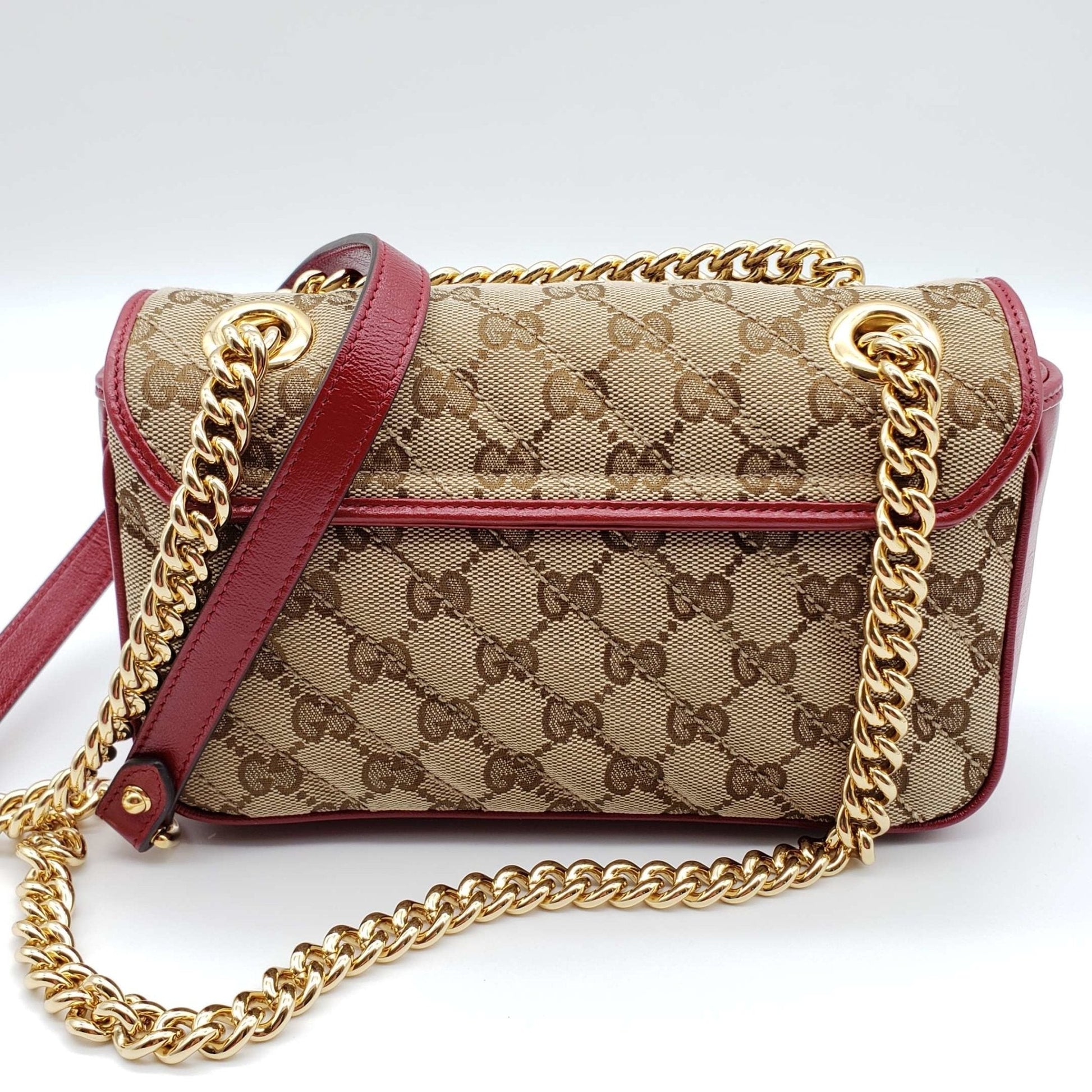 Gucci GG Marmont Leather Canvas Shoulder Bag Style 1