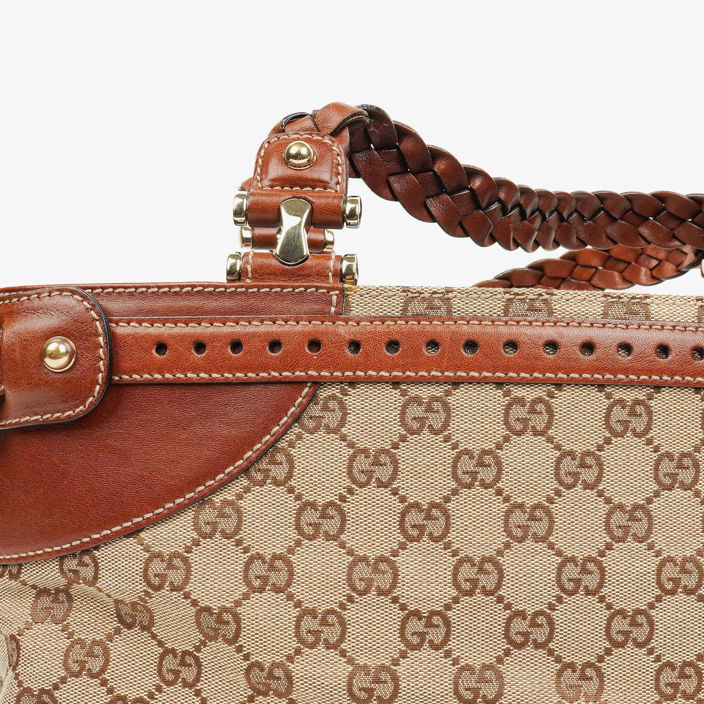 Gucci GG Monogram Canvas Beige/Brown Handbag