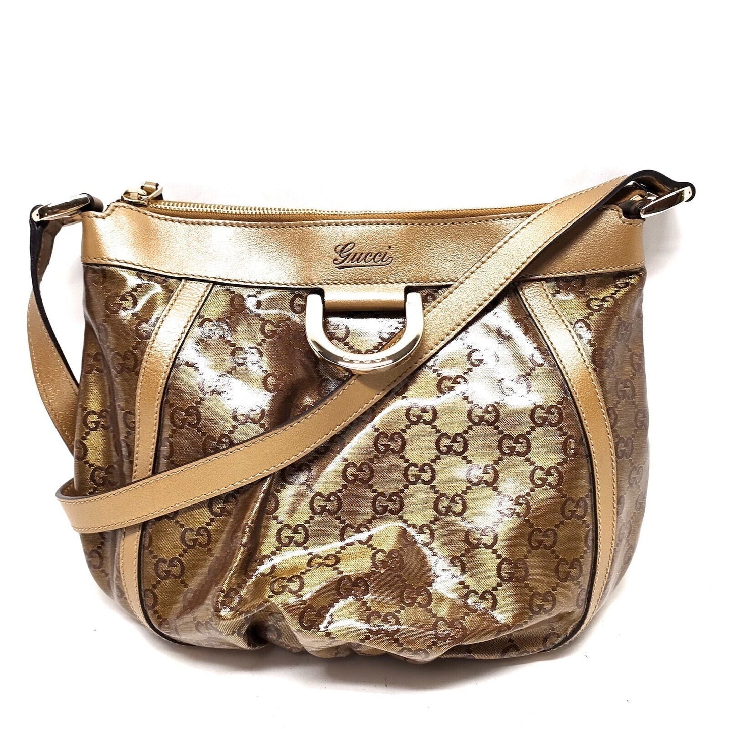Gucci Gold Canvas Crossbody