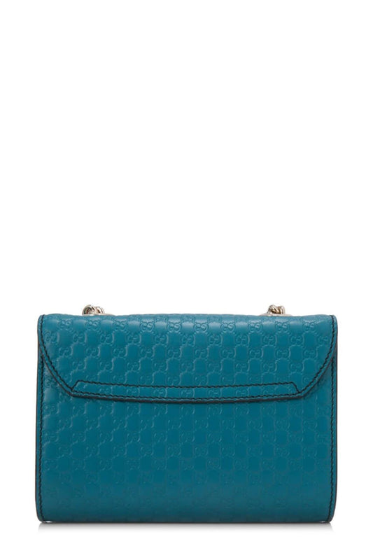 Gucci Guccissima Blue Leather Chain Crossbody