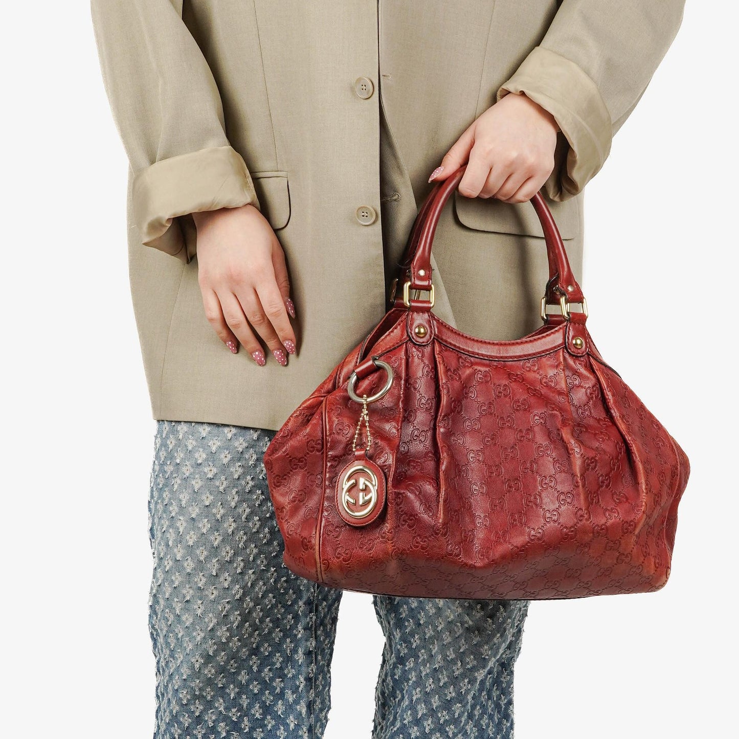 Gucci Guccissima Medium Sukey Tote Bag