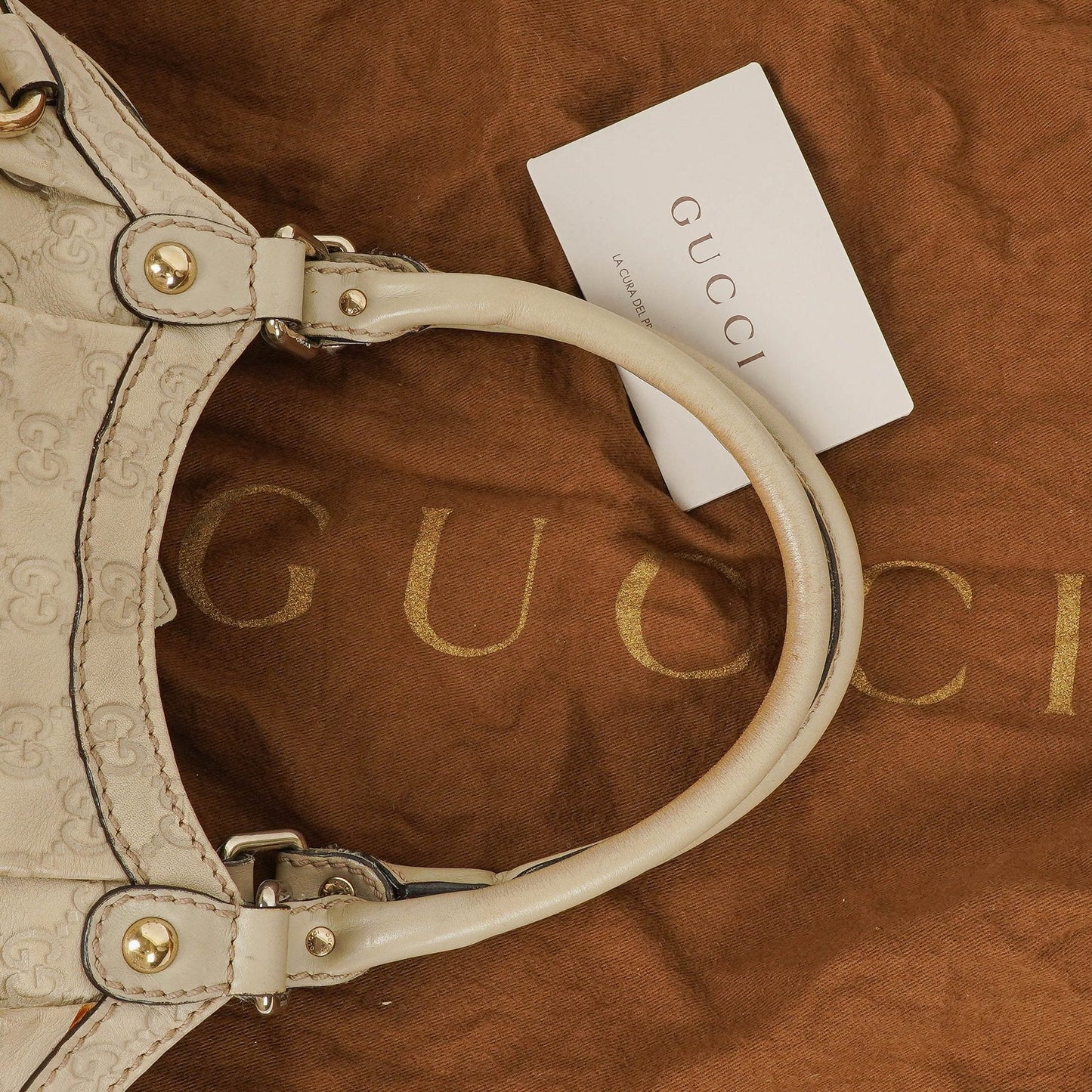 Gucci Guccissima Neutral Leather Suckey Hobo Bag