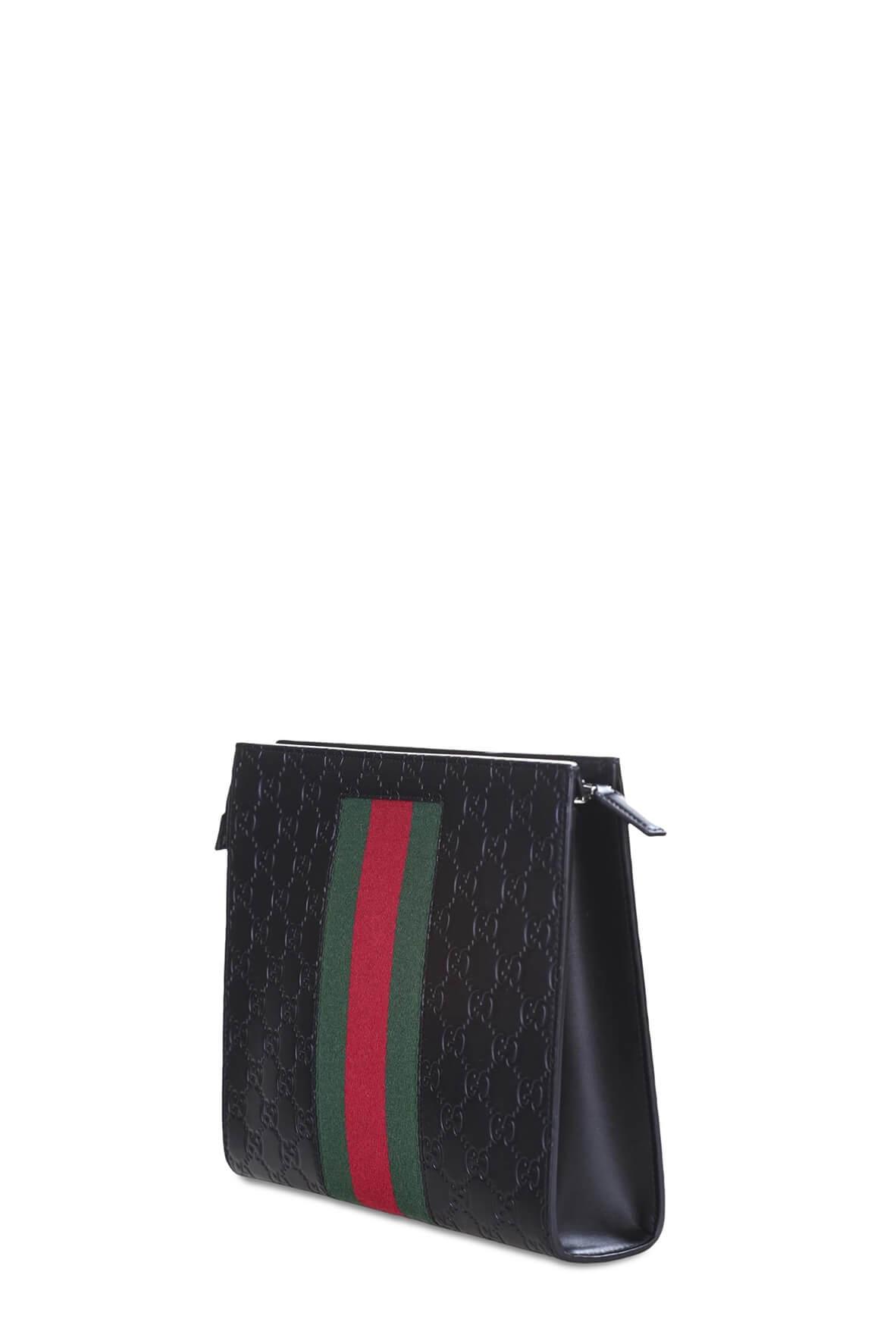 Gucci Guccissima Black Leather Clutch Style 2