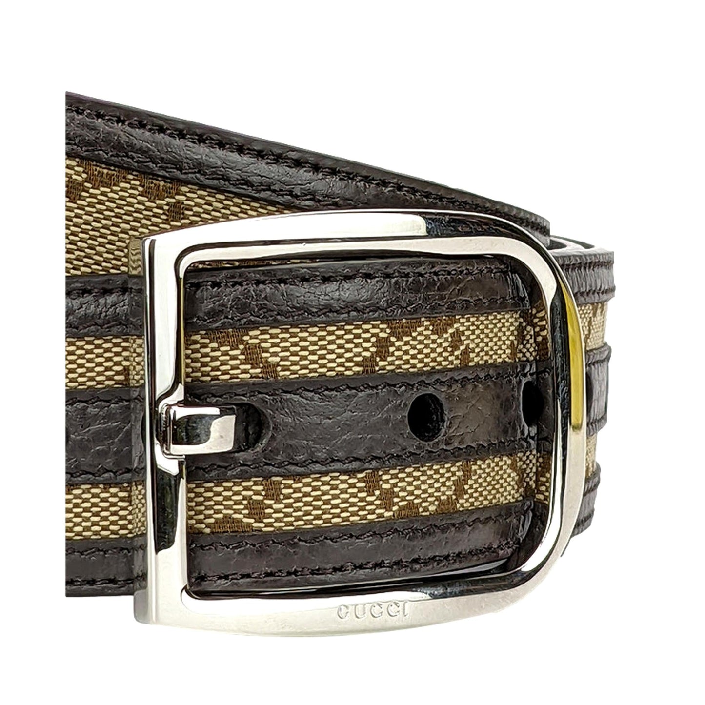 Gucci Alma Leather Canvas Handbag