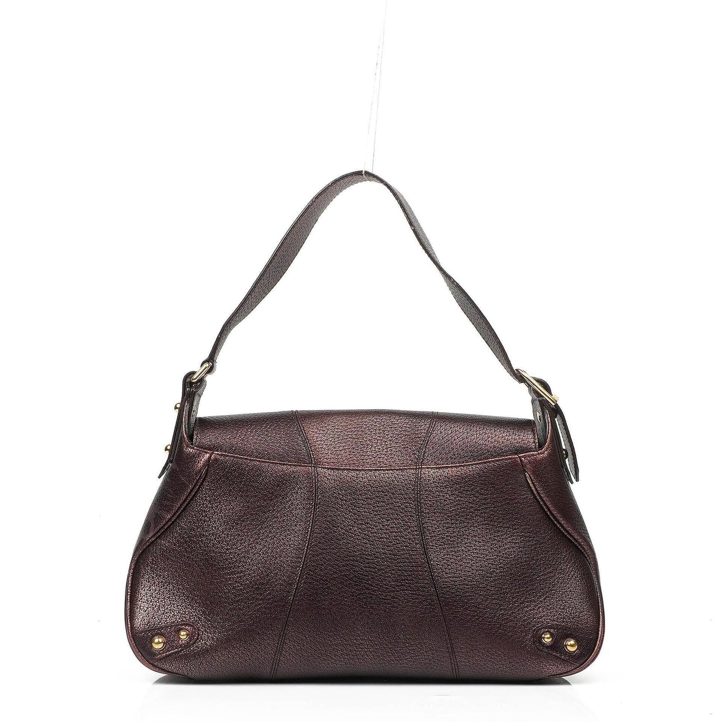 Gucci Horsebit Flap Purple Leather Shoulder Bag