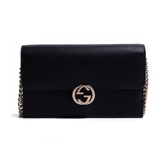Gucci Interlocking G Leather Chain Crossbody Style 2