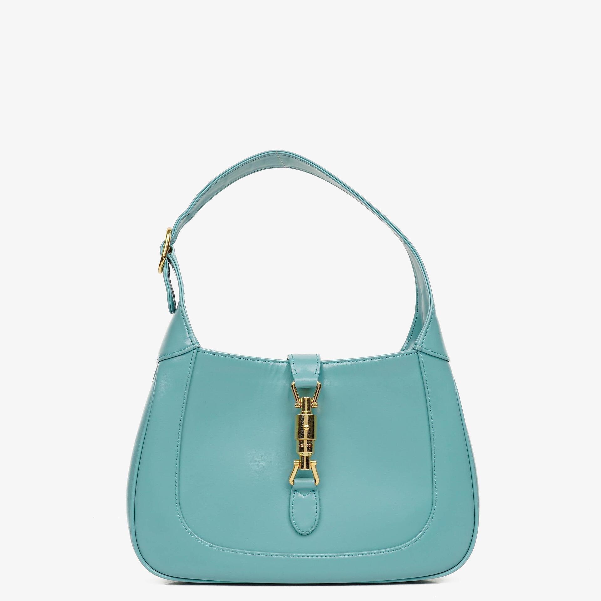 Gucci Jackie 1961 Light Blue Leather Small Shoulder Bag
