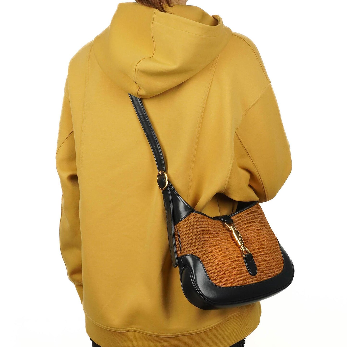 Gucci Jackie 1961 Small Straw and Leather Hobo bag