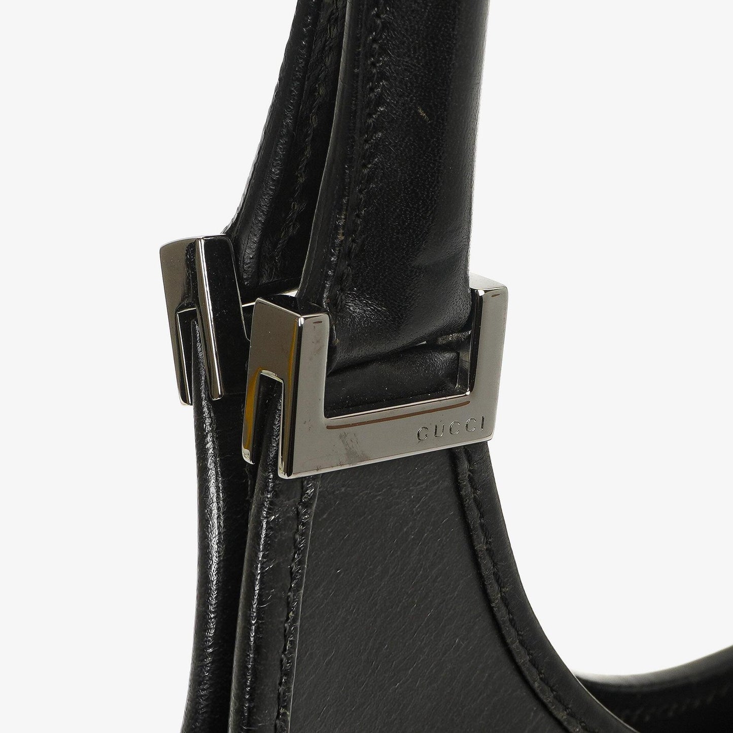 Gucci Jackie Bardot Black Leather Bag