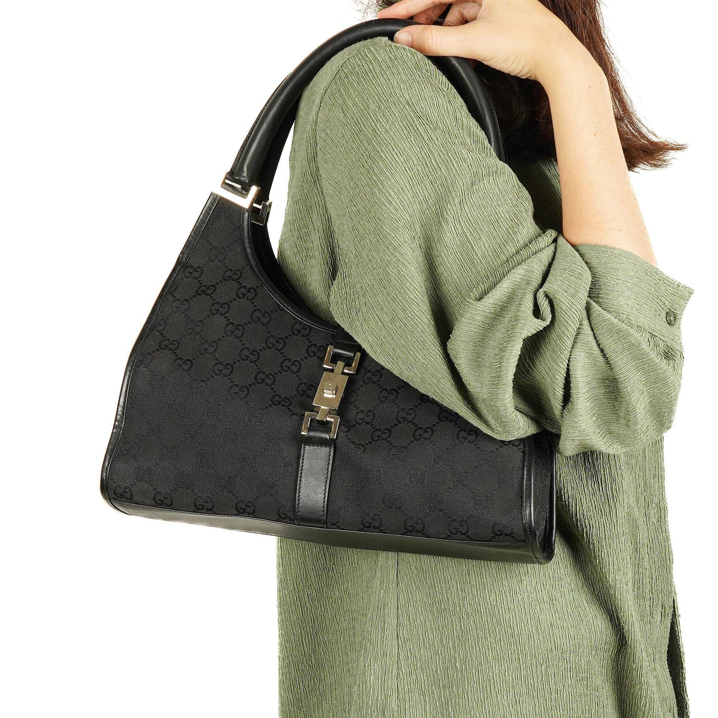 Gucci Jackie Bardot Vintage Black Handbag
