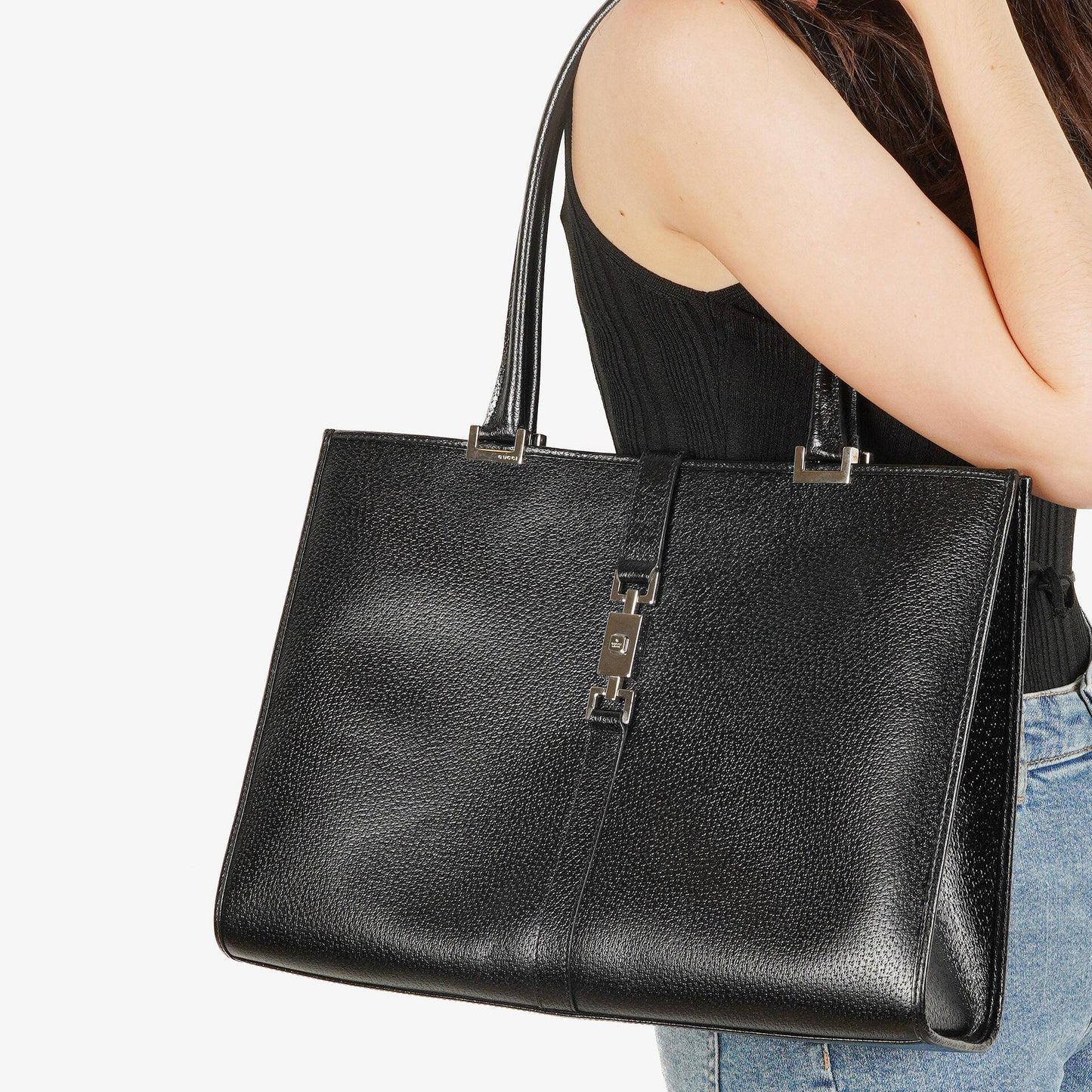 Gucci Jackie Black Leather Shoulder Bag