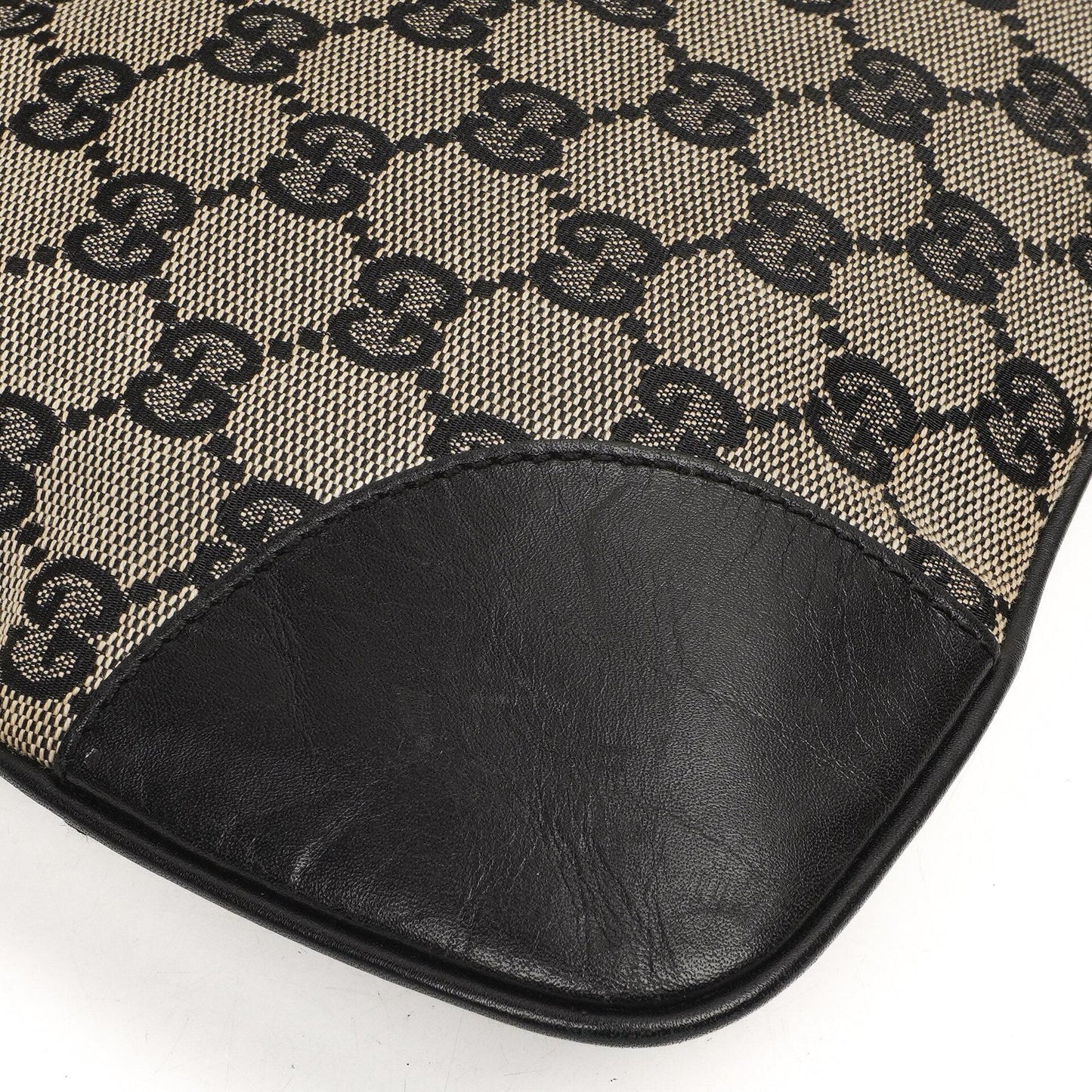 Gucci Jackie Medium Vintage Bag Black GG Canvas And Leather