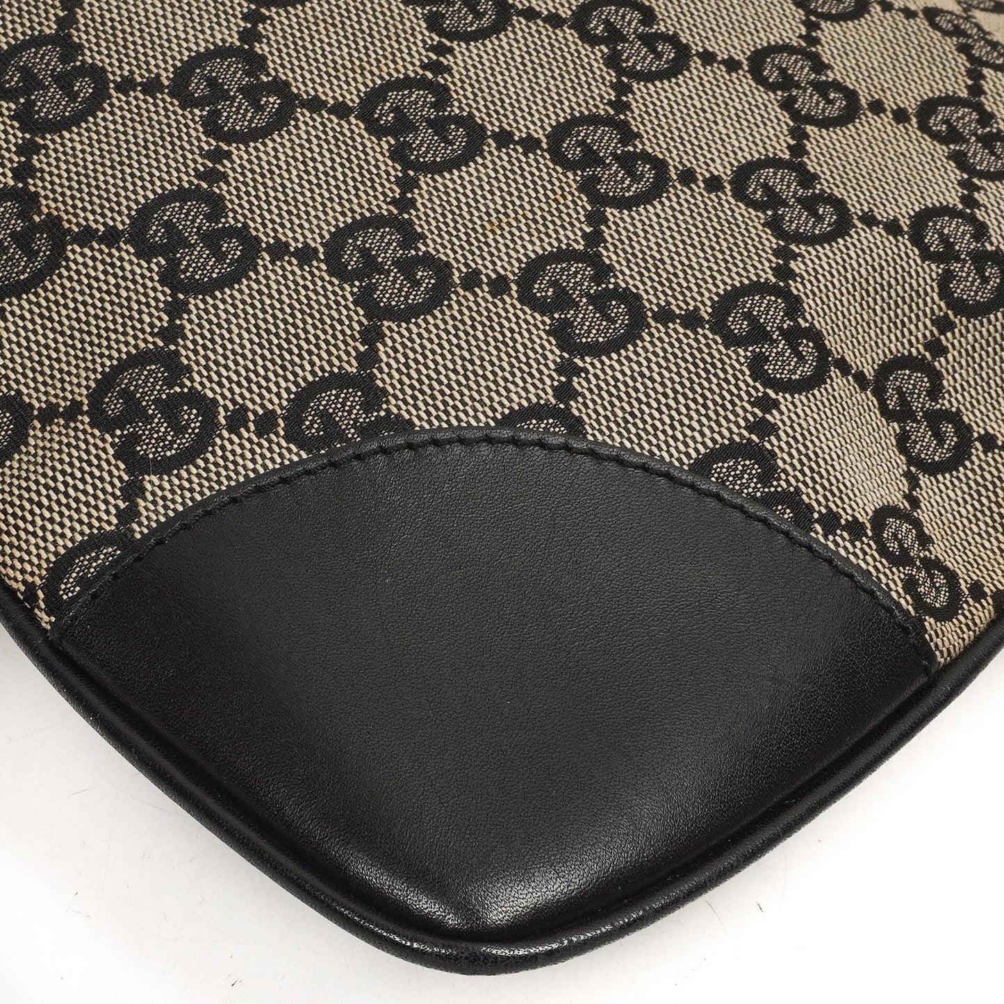 Gucci Jackie Medium Vintage Bag Black GG Canvas And Leather