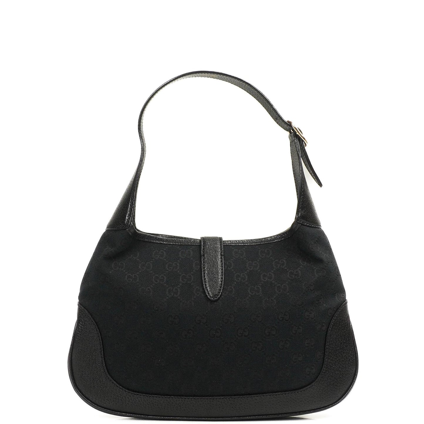 Gucci Jackie Medium Vintage Shoulder Bag Black/Dark Navy GG Canvas And Leather