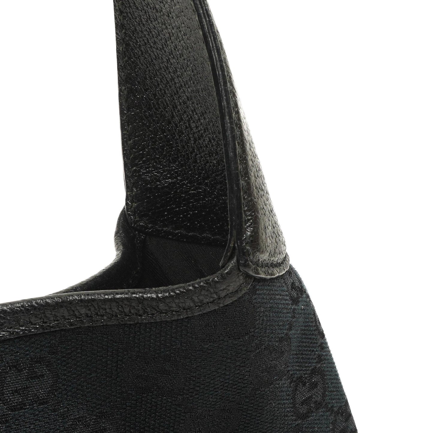 Gucci Jackie Medium Vintage Shoulder Bag Black/Dark Navy GG Canvas And Leather