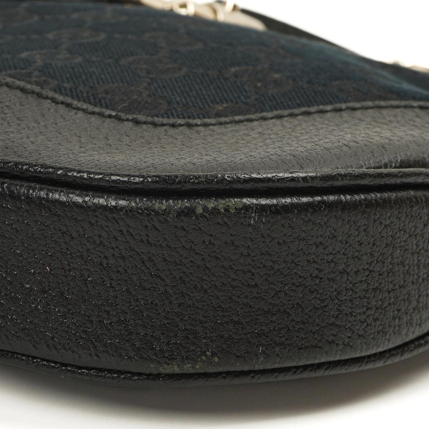 Gucci Jackie Medium Vintage Shoulder Bag Black/Dark Navy GG Canvas And Leather