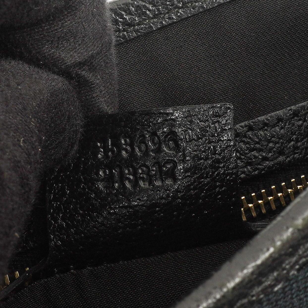 Gucci Jackie Medium Vintage Shoulder Bag Black/Dark Navy GG Canvas And Leather
