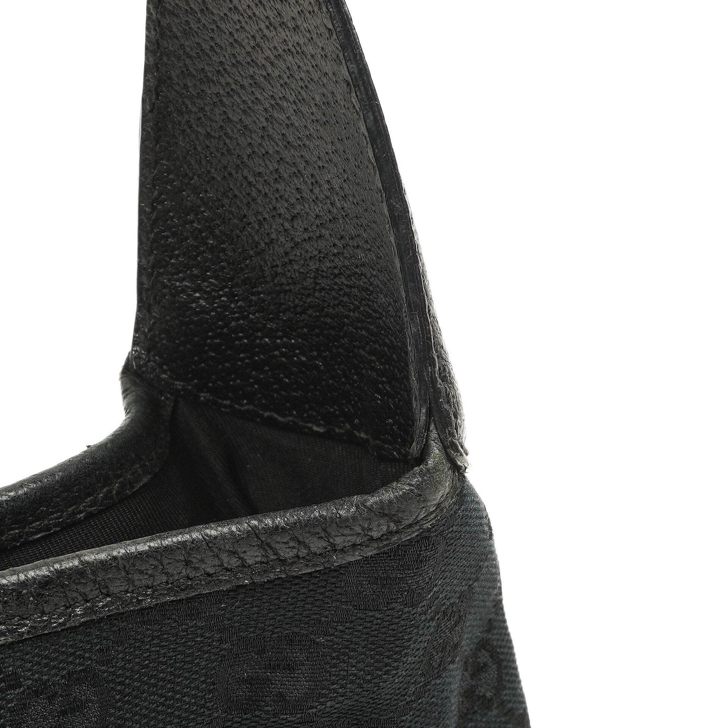 Gucci Jackie Medium Vintage Shoulder Bag Black/Dark Navy GG Canvas And Leather