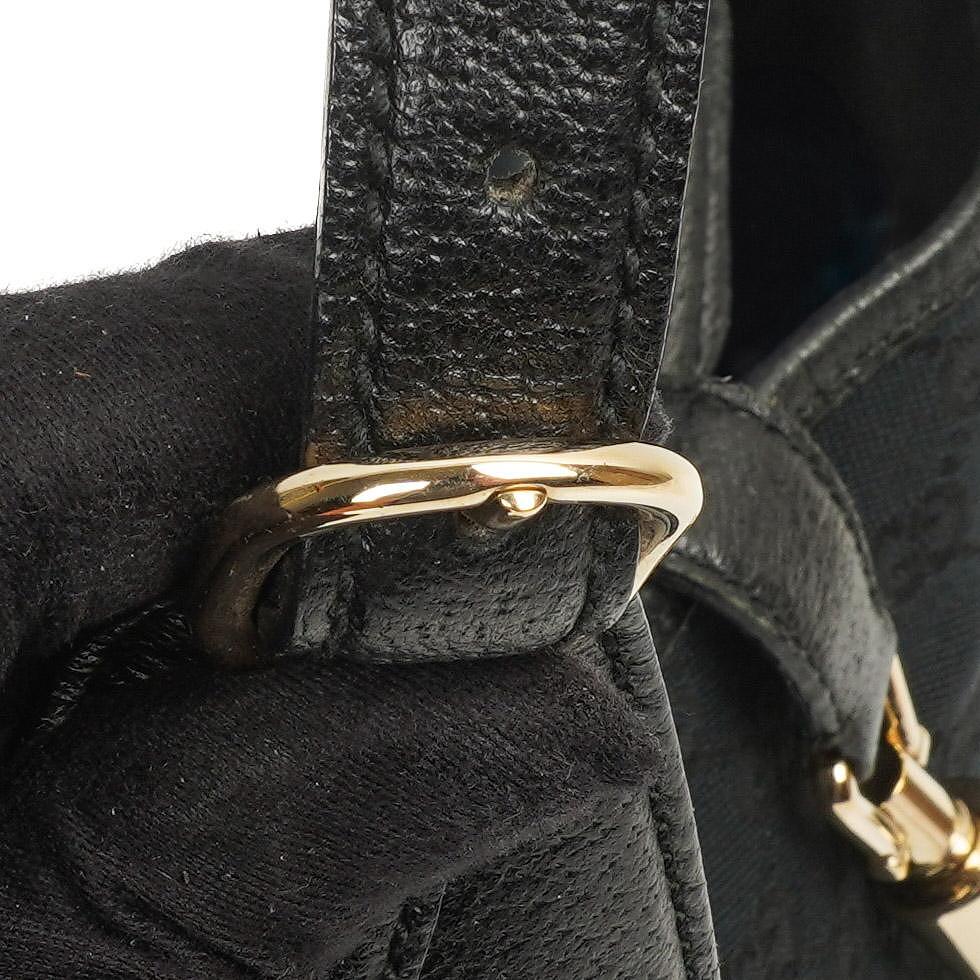 Gucci Jackie Medium Vintage Shoulder Bag Black/Dark Navy GG Canvas And Leather