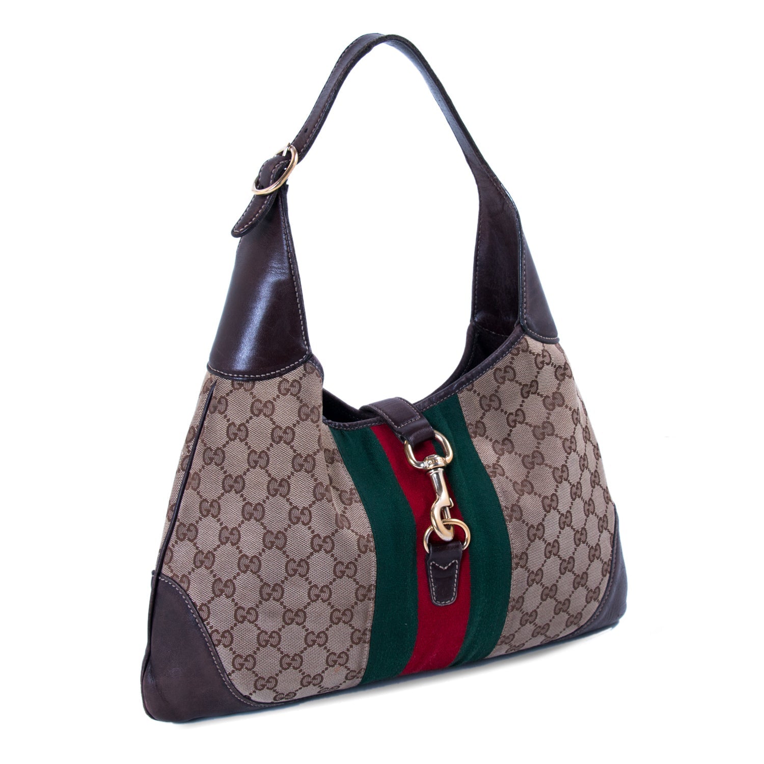 Gucci Jackie Leather Canvas Shoulder Bag Style 30