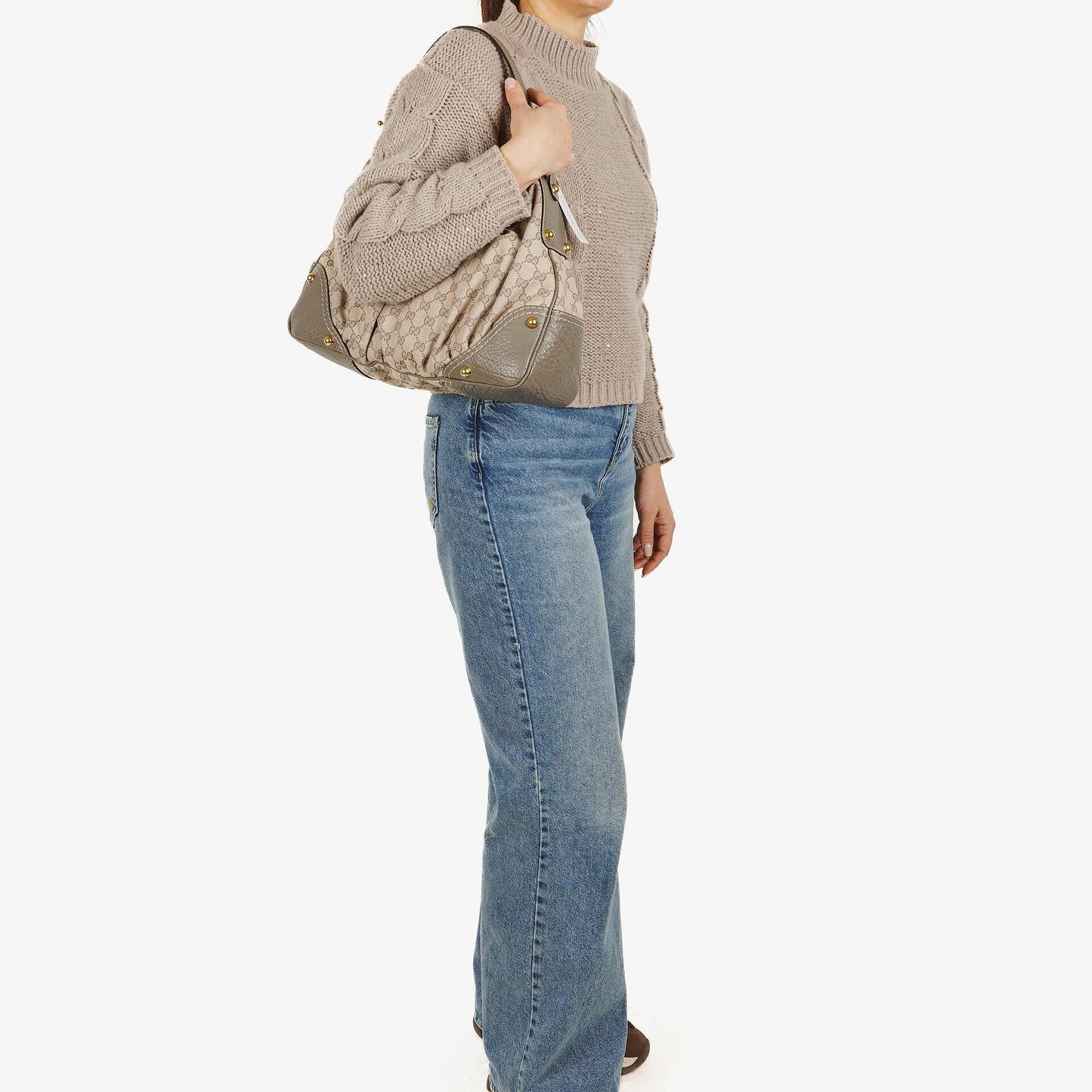 Gucci Jockey GG Canvas Medium Hobo Bag