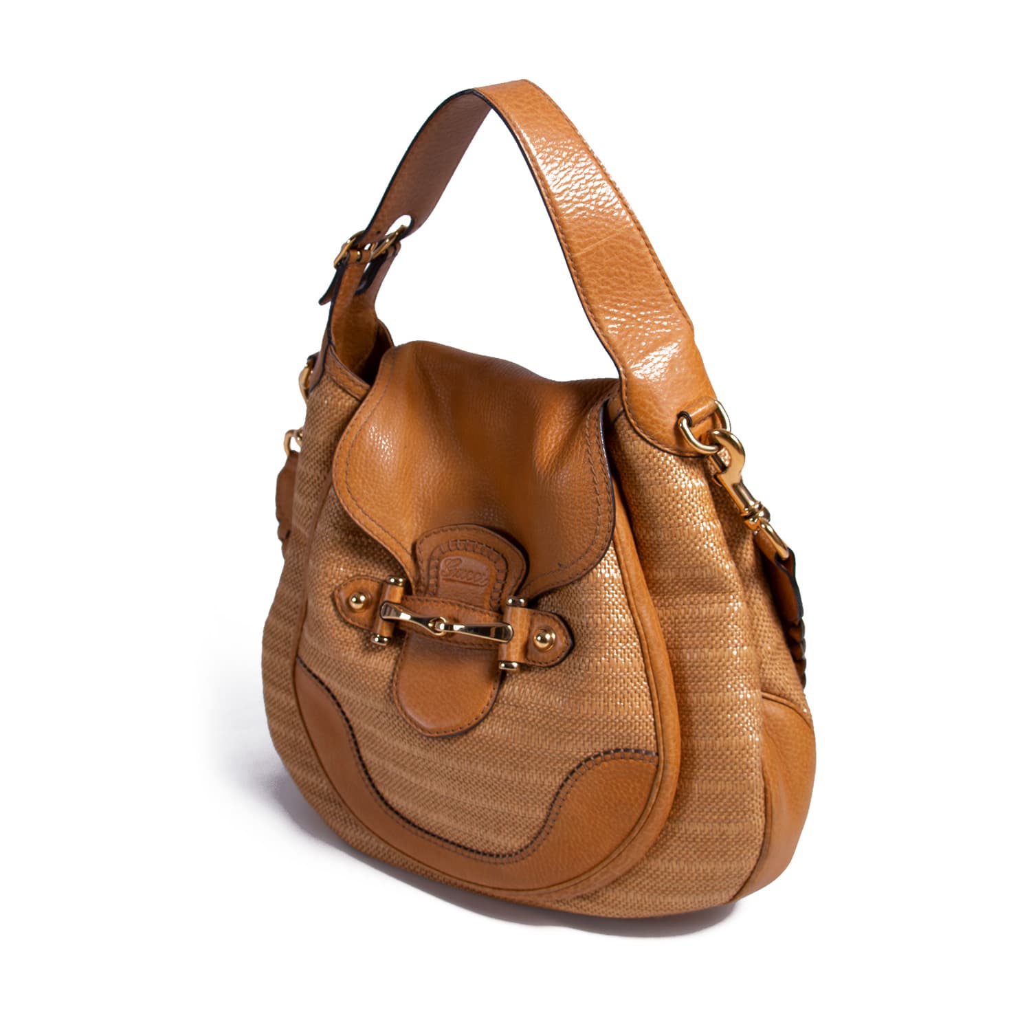 Gucci Leather Canvas Shoulder Bag Style 26