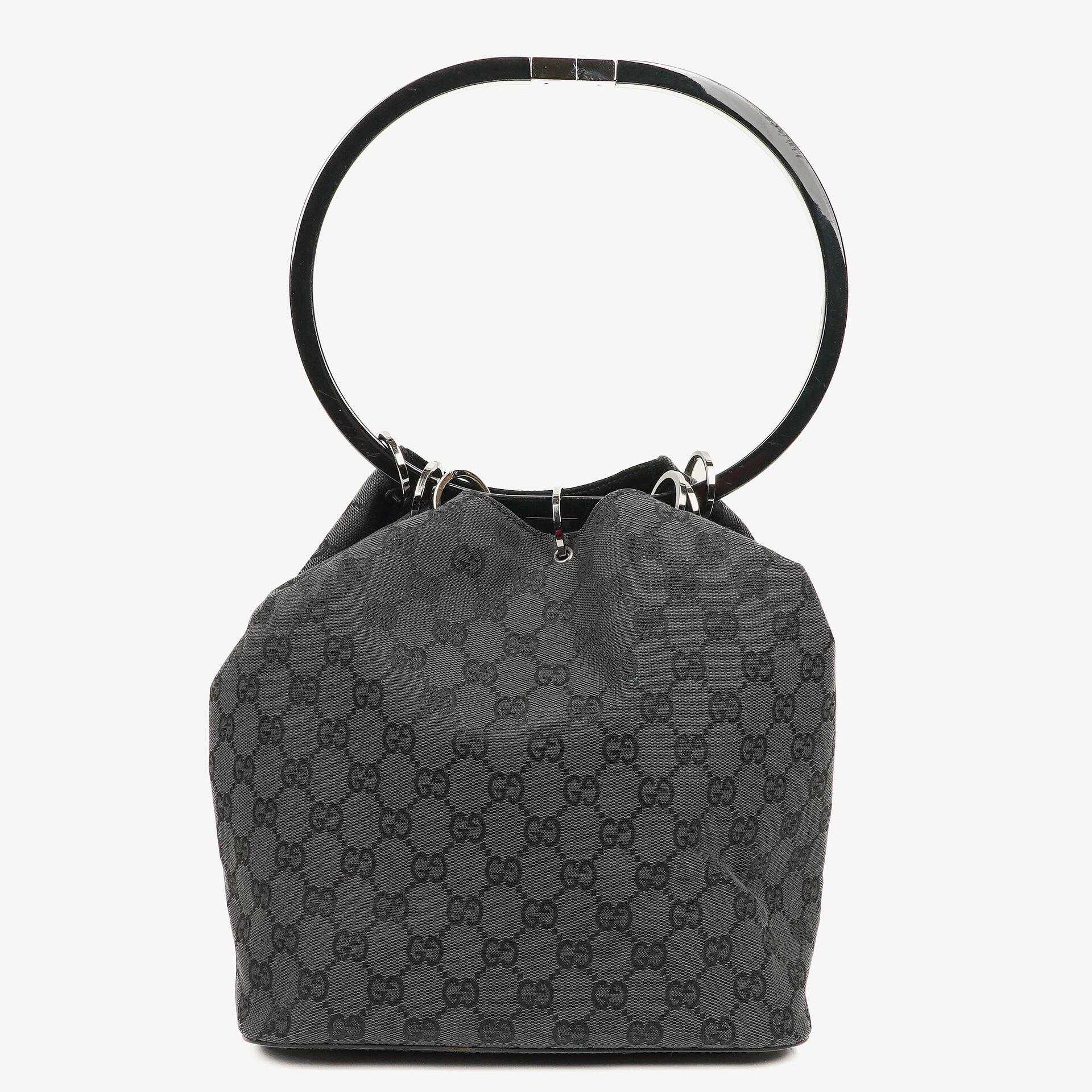 Gucci Loop Bucket Monogram Tote Black