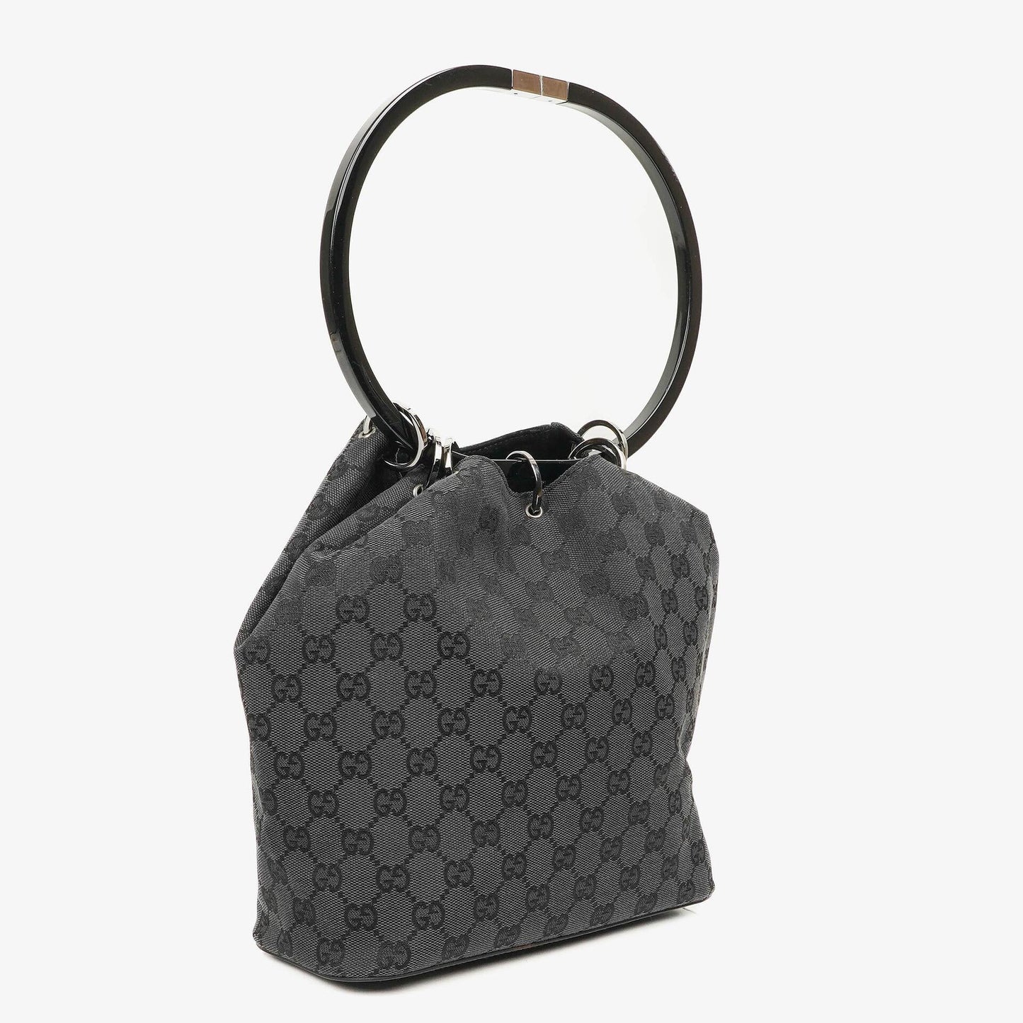 Gucci Loop Bucket Monogram Tote Black