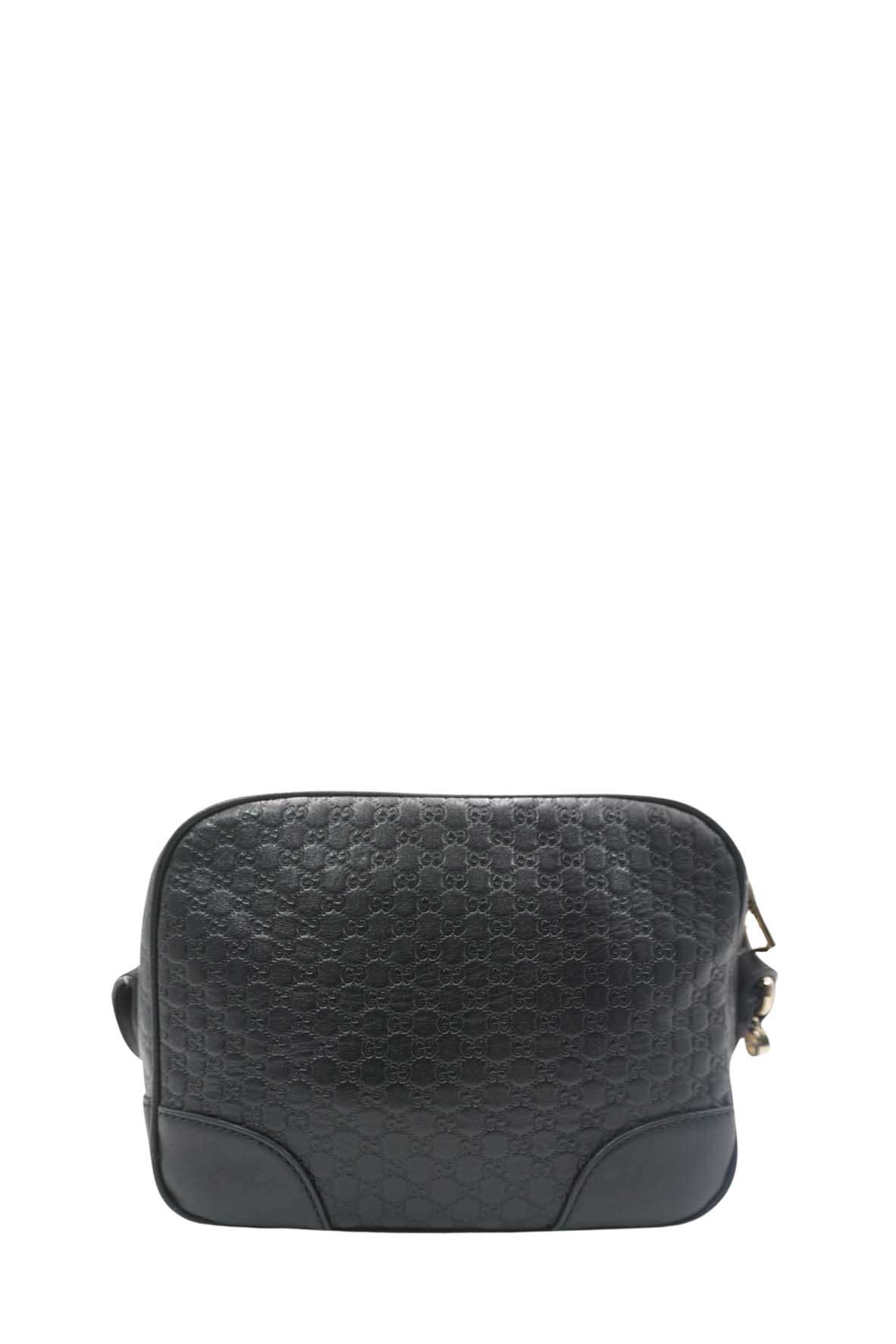 Gucci Guccissima Black Leather Canvas Crossbody