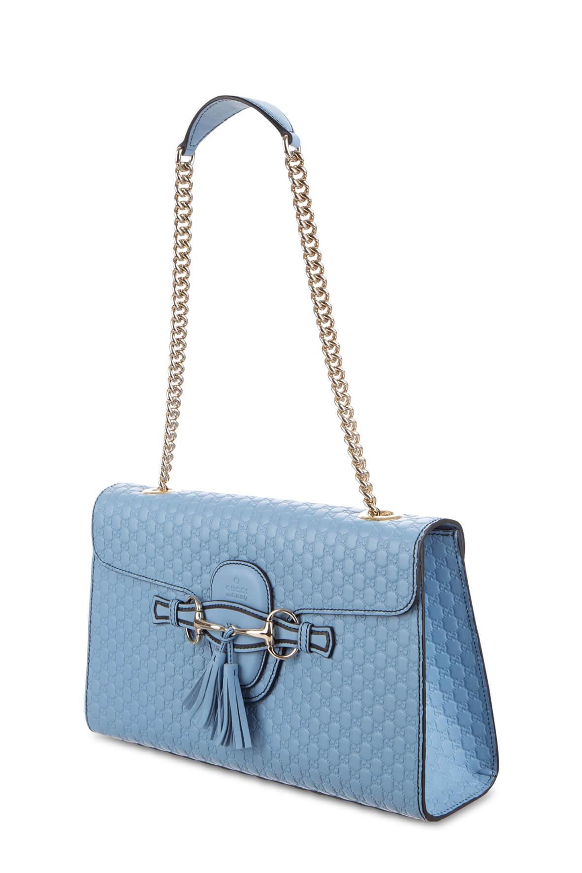 Gucci Guccissima Blue Leather Shoulder Bag Style 2