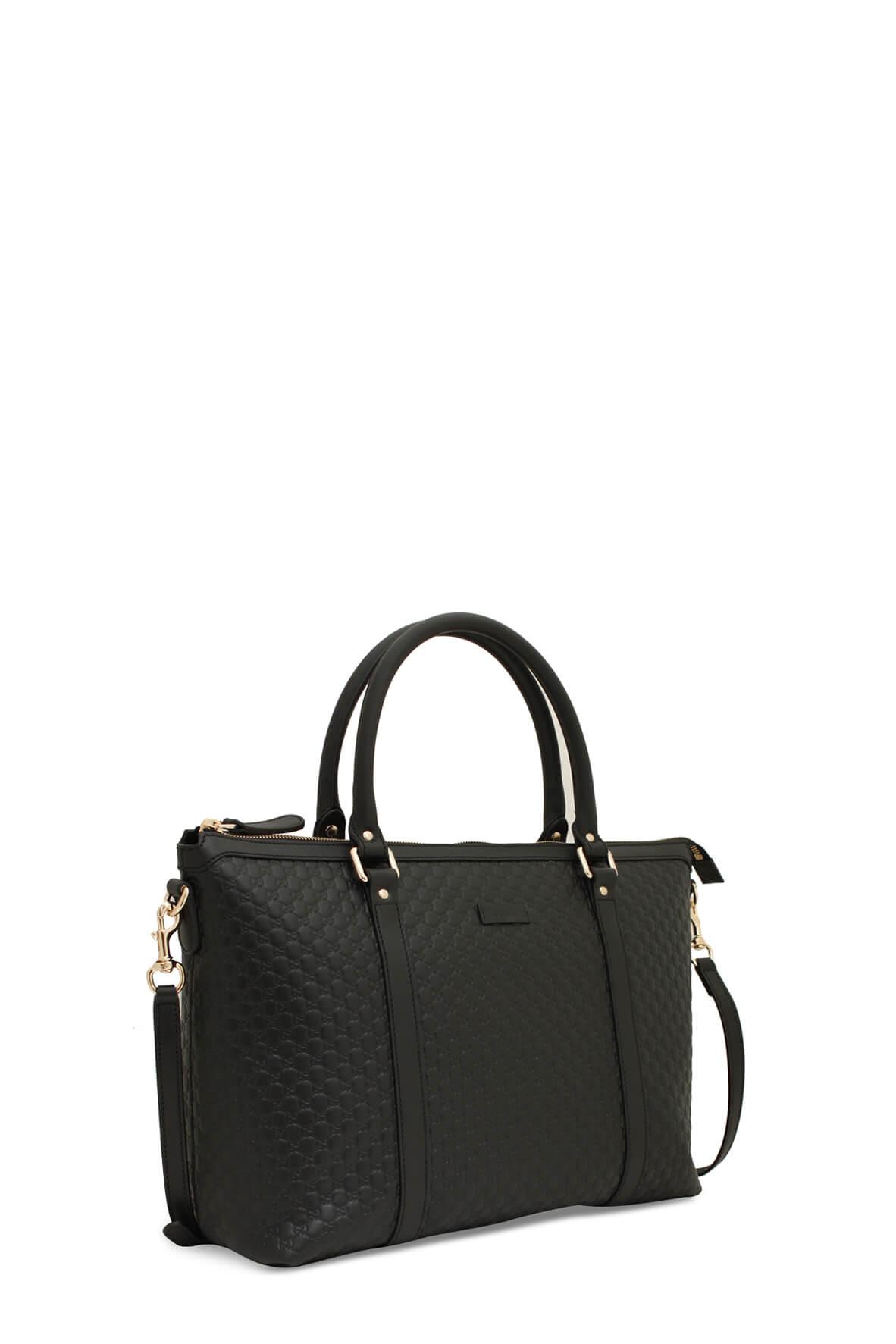 Gucci Guccissima Black Leather Tote Style 4