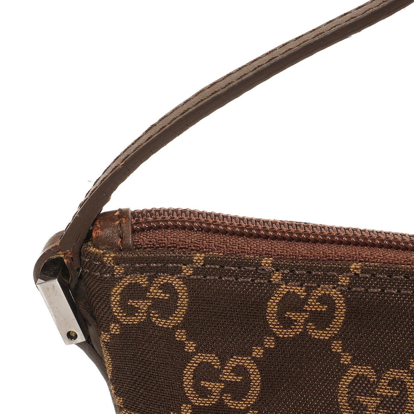 Gucci Mini Baguette GG Monogram Pochette Boat Brown/Beige Bag