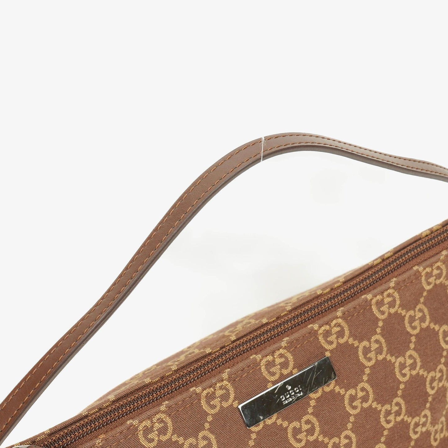 Gucci Mini Baguette Pochette Boat Beige/Brown GG Monogram Bag