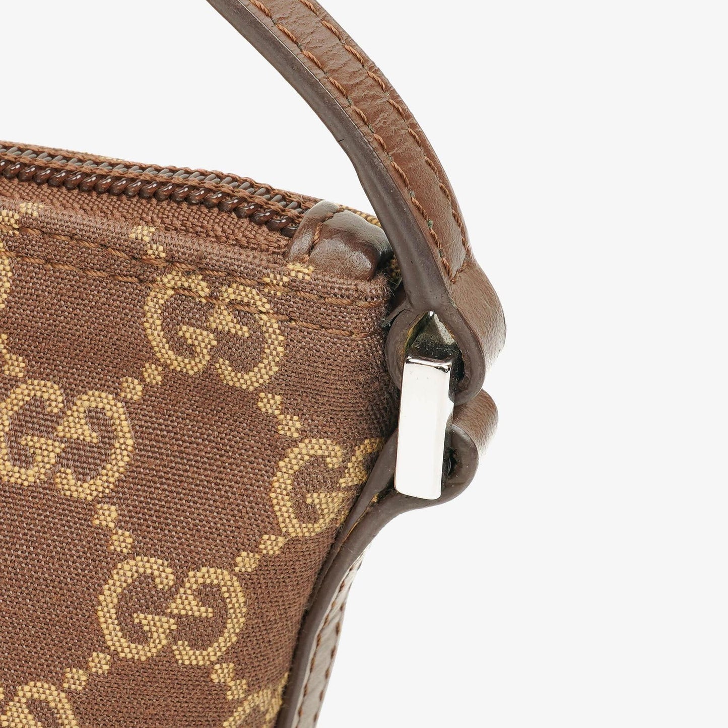 Gucci Mini Baguette Pochette Boat Beige/Brown GG Monogram Bag